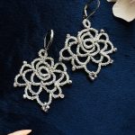 گوشواره رز نقره ای