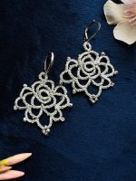 گوشواره رز نقره ای