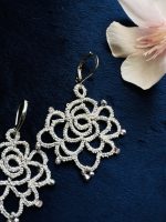 گوشواره رز نقره ای - تصویر 2